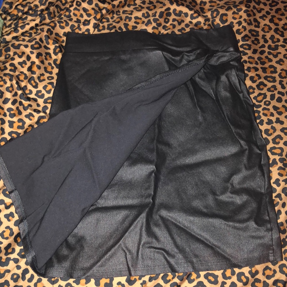 Black leather skirt